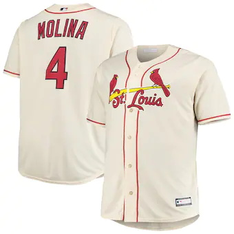 mens yadier molina cream st louis cardinals big and tall re